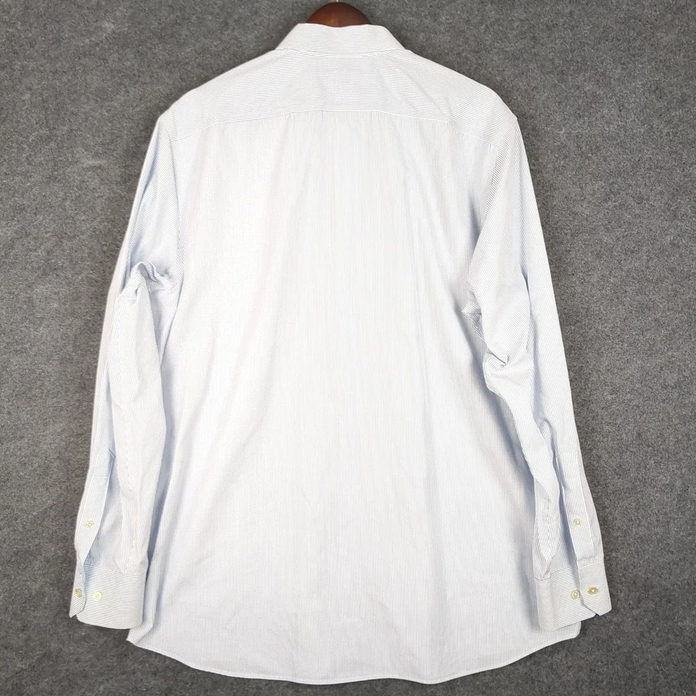Banana Republic Mens XL Blue White Pinstripe Non-Iron Standard Fit Dress‎ Shirt